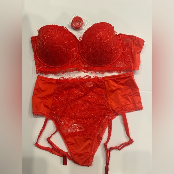 Elegant Red Lace Bra - Picture 5 of 7
